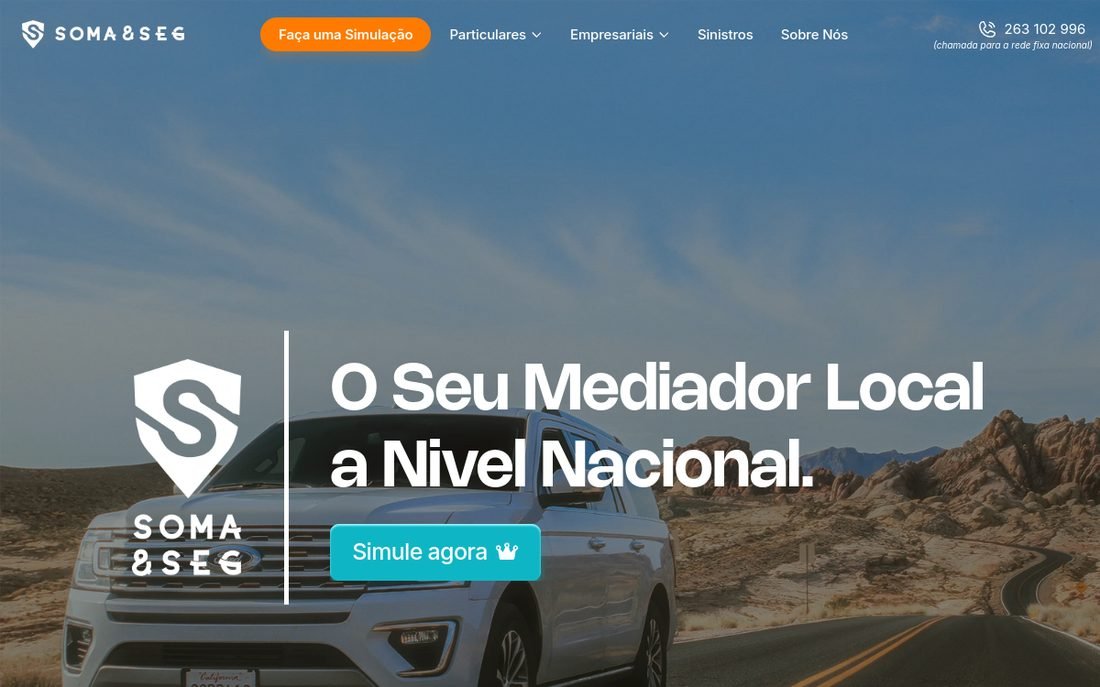 Pré-visualização do site Soma & Seg